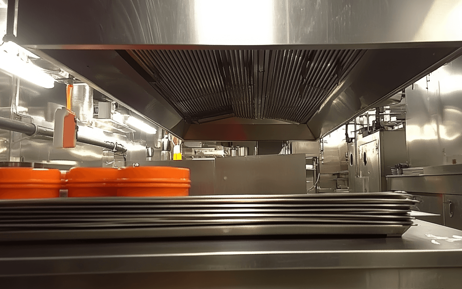 Commercial kitchen with extraction hood